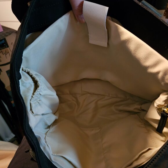 Luxebold | Multi-Pockets Black Canvas Work School Tote Bag - NWT - Picture 11 of 16